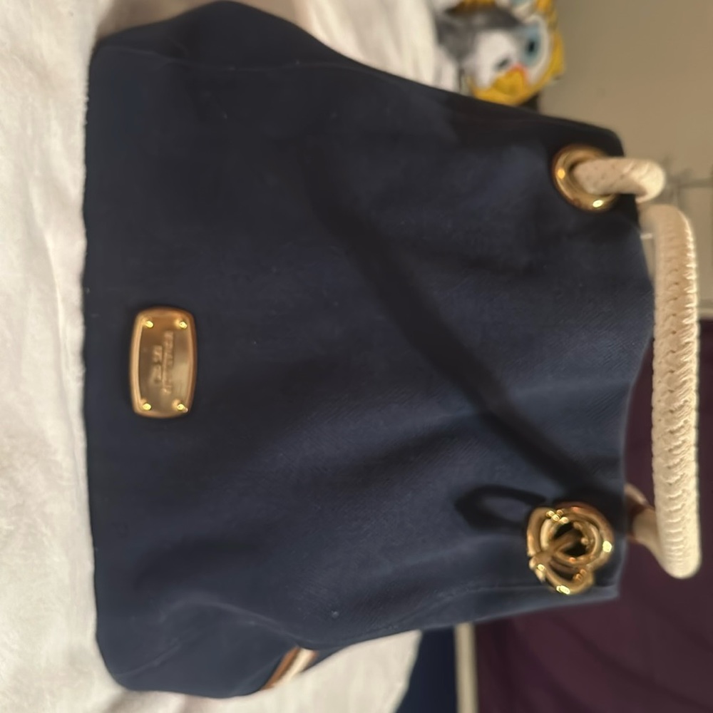 Michael Kors Canvas Navy Blue Marina Bag